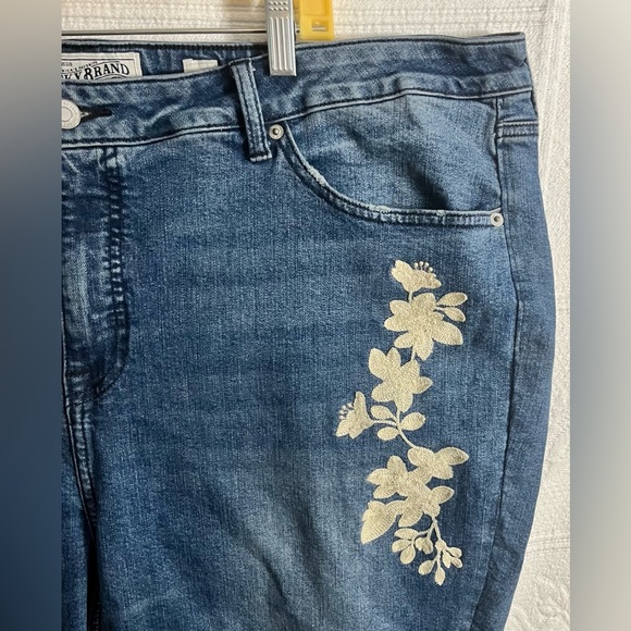 Lucky Brand Lolita Skinny Blue Jeans Embroidered Size 22W - Picture 2 of 7